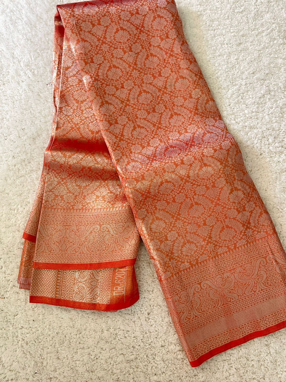 Beautiful soft Banarasi brocade crepe silk sarees in pastels