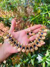Beautiful statement coin necklace - blue
