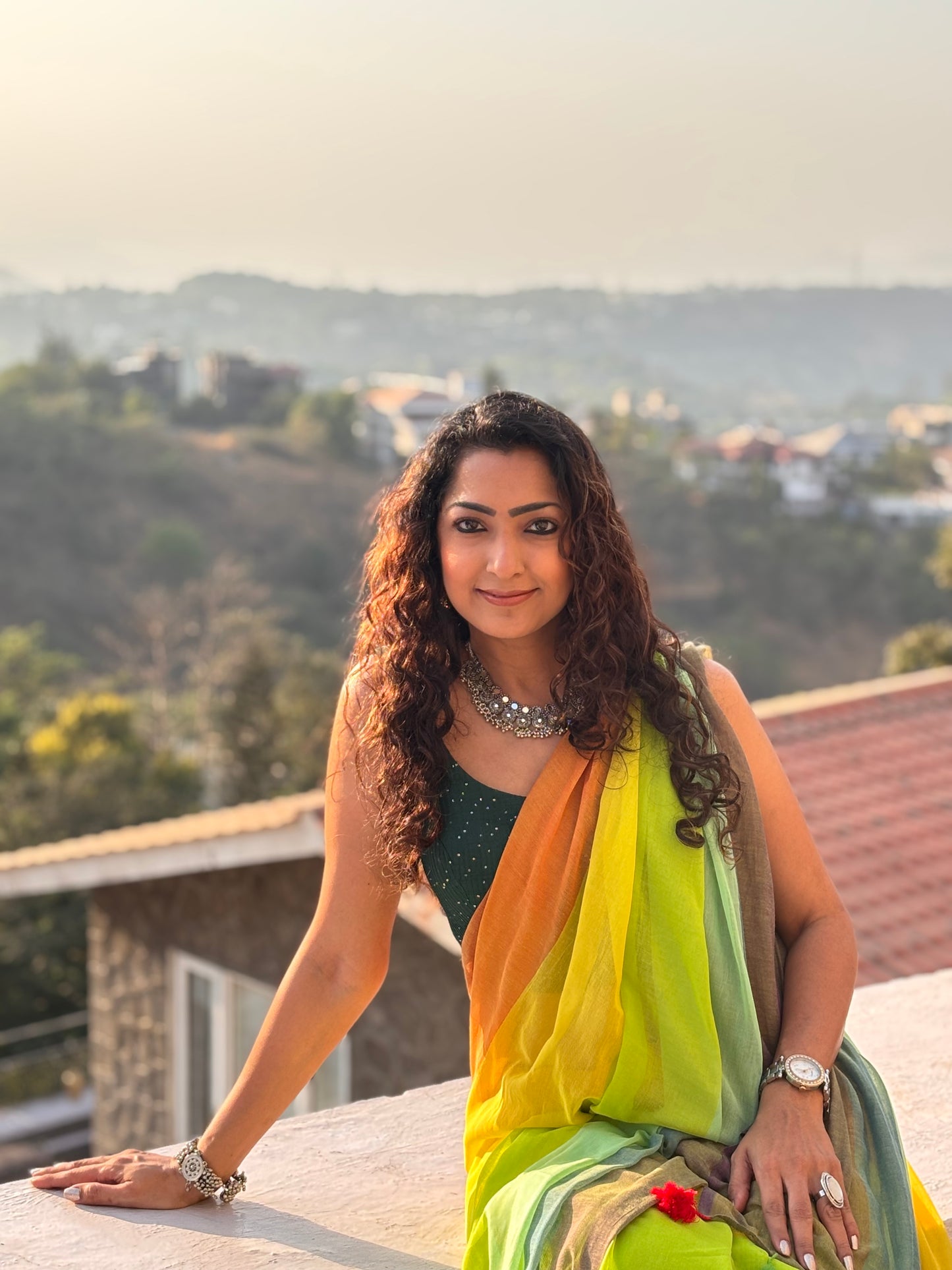 Soft and authentic Mul cotton saree - Multicolor
