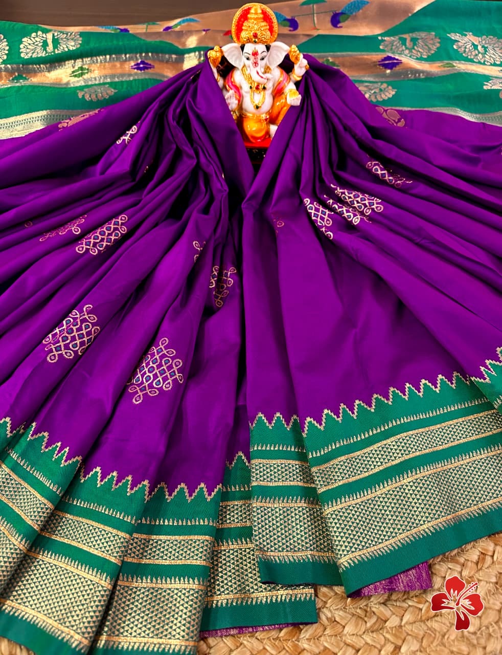 Soft semi silk saree - kolam