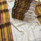 Pure and authentic soft mul cotton saree with maroon and green kanchi zari border