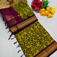 Premium silk cotton saree with kalamkari prints