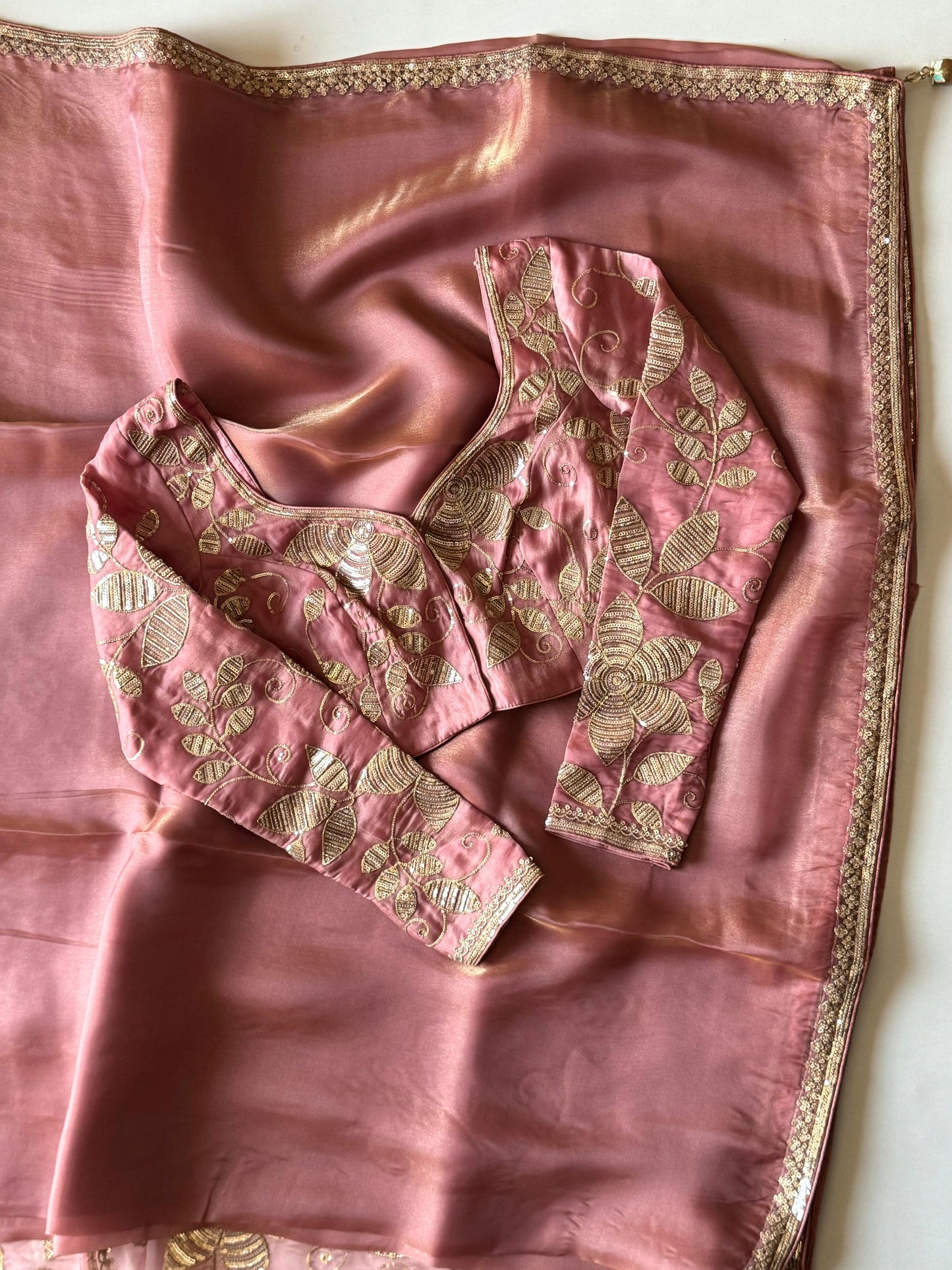 Soft Tissue silk with sequins work