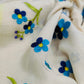 Pure mul cotton saree with blue floral embroidery