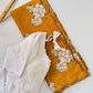 Floral chinon silk saree with embroidery