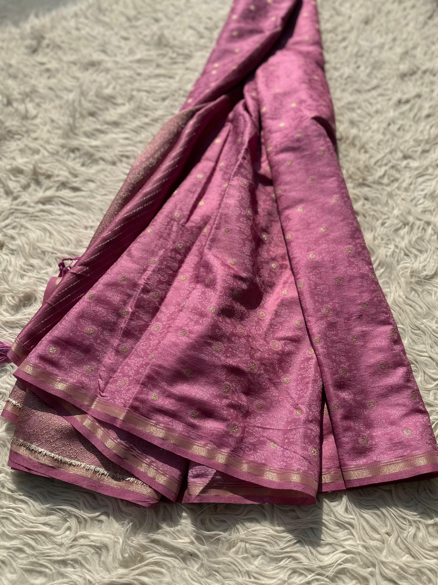 Banarasi semi katan silk with buttas