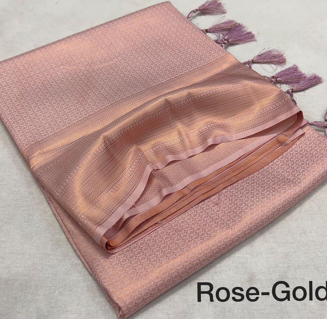 Soft kubera soft silk with copper zari