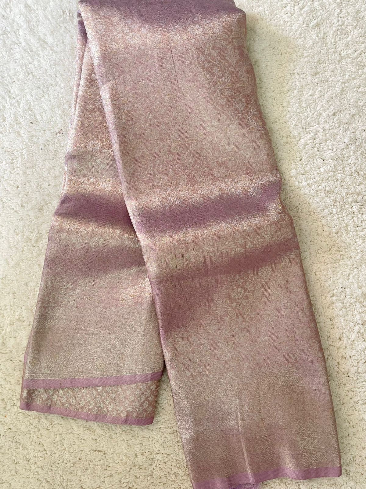 Beautiful soft Banarasi brocade crepe silk sarees in pastels