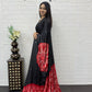 Soft satin crepe silk saree with Beautiful bandhini print and Real mirror work (prebooking)