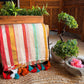 Mul cotton with multi color stripes lined with zari