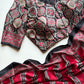 Semi modal silk saree with ajrakh prints