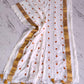 Beautiful soft mul cotton saree with heart embroidery