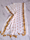 Beautiful soft mul cotton saree with heart embroidery