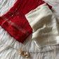 Viscous georgette saree with floral embroidery and satin border