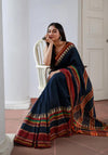 Madhubani bengal cotton saree with temple weavings