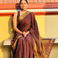 Beautiful semi Mysore silk saree with elephant weaving border