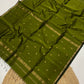 Maheshwari silk cotton small border saree with v buttis