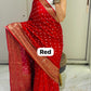 Semi dola silk with bandhini prints