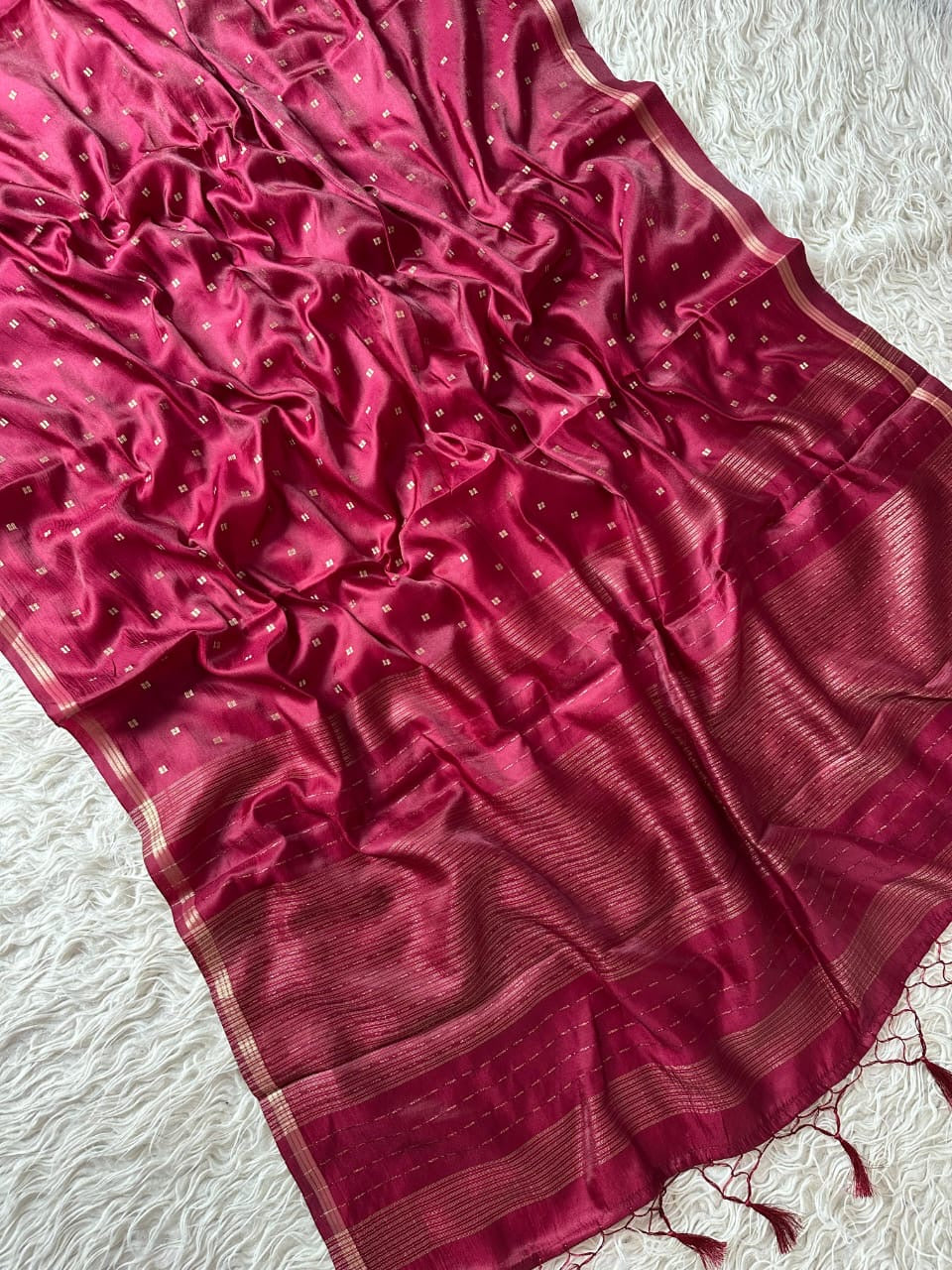 Banarasi semi katan silk with buttas