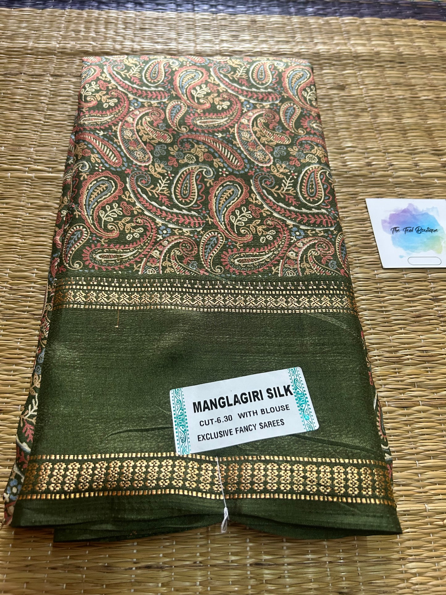 Fancy Mangalagiri saree with mango prints