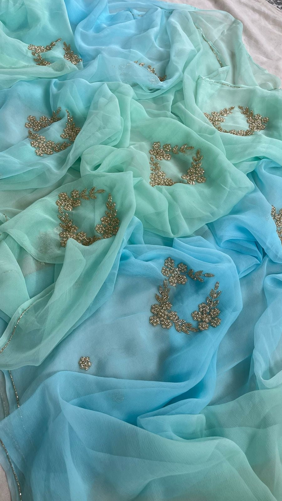 Pure chiffon with handwork