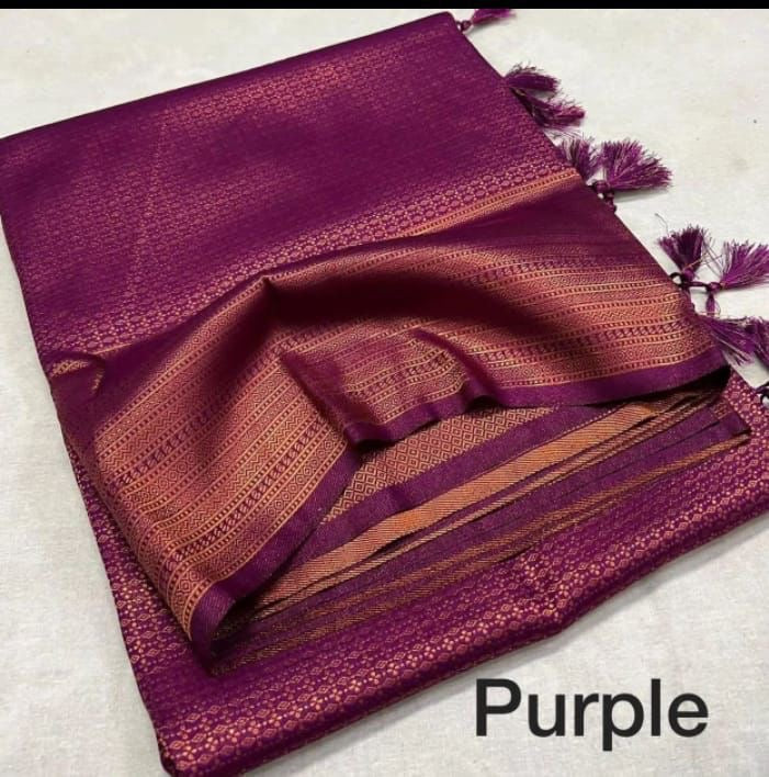 Soft kubera soft silk with copper zari