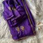 Mrunal Thakur inspired purple handwork organza saree