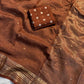 Beautiful russian viscous silk saree with checks