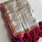 Mul tissue saree with lace border - 2