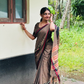Madhubani bengal cotton saree with temple weavings