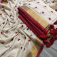 Pure authentic mul cotton saree with heart embroidery