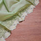 Pure organza silk saree with embroidery scallop border