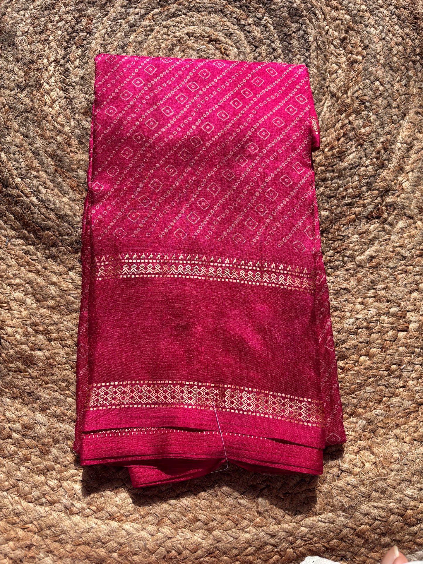 Fancy Mangalagiri saree with bandhini prints