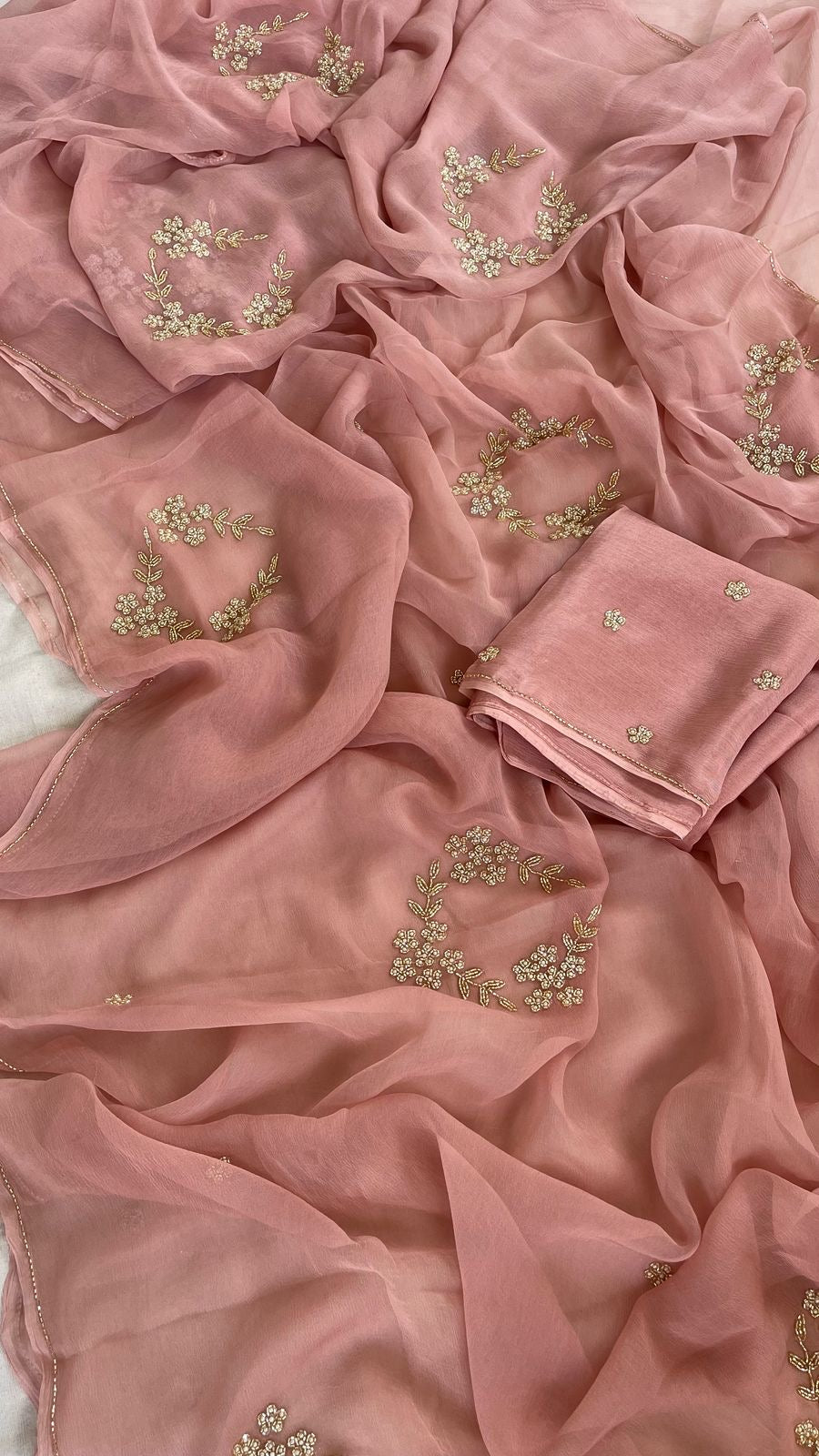 Pure chiffon with handwork