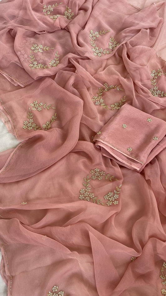 Pure chiffon with handwork