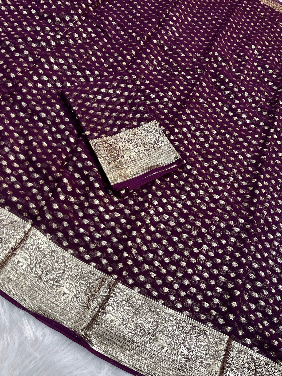 Beautiful soft viscous georgette with small buttas