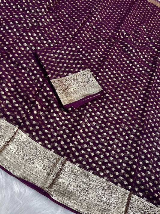 Beautiful soft viscous georgette with small buttas