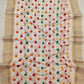 (Prebooking) Pure authentic mul cotton saree with zari stripes border and multi color polka body - without blouse
