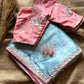 Premium organza silk with butterfly embroidery