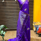 Beautiful semi satin silk saree with pichwai weavings