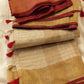 Pure linen checks saree with contrast blouse