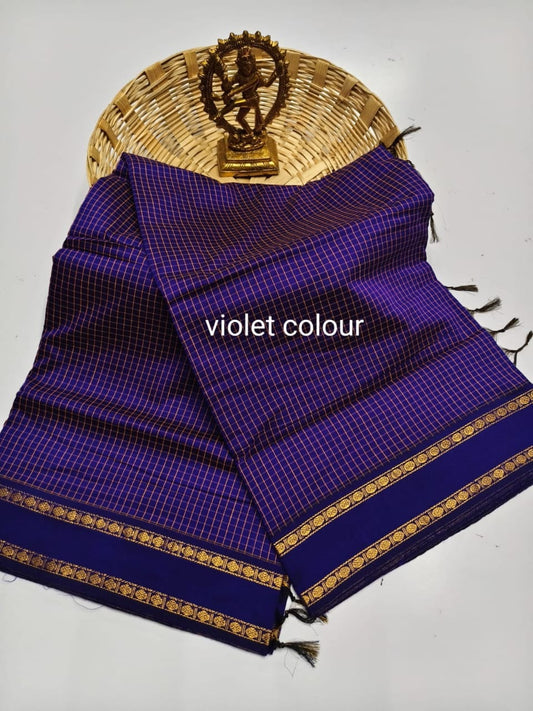 Soft arani silk cotton saree with thread checks