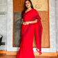 Soft Mul cotton saree - Red