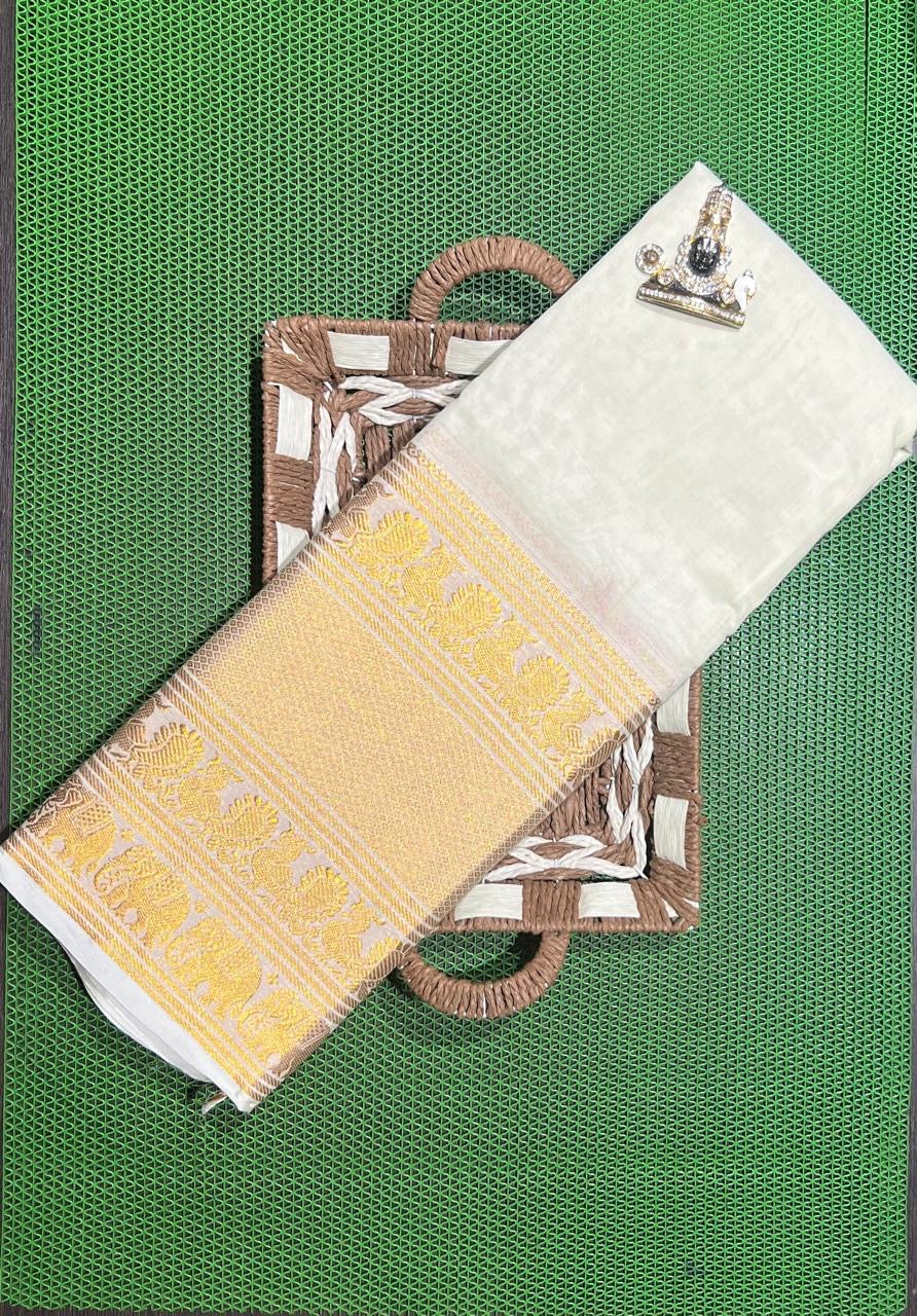Aranya handwoven big border Narayanpet cotton sarees