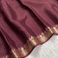 Premium viscous crushed chinon silk with lurex zari lines - 2