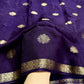 Beautiful viscous russian silk saree with self design and small zari border - mandala design