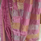Beautiful viscose organza saree with khatli handwork and scalloped border