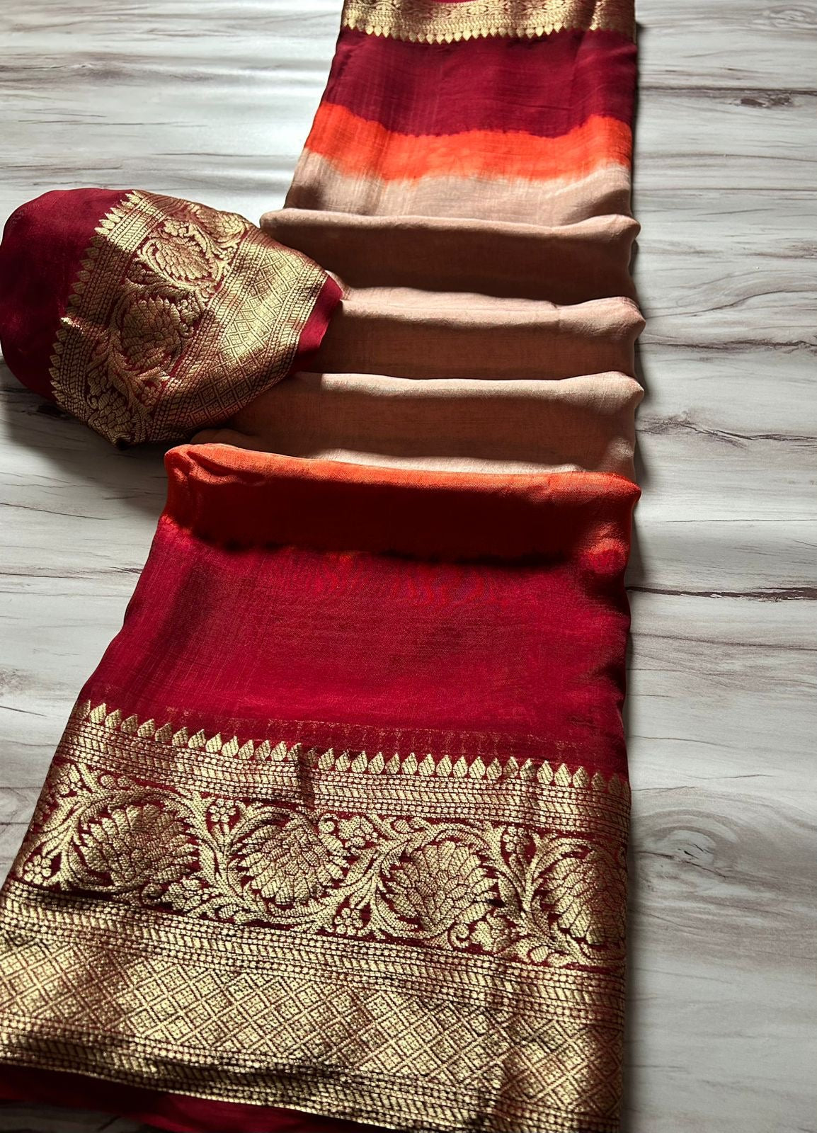 Beautiful mix cotton tie dye saree with multi colors