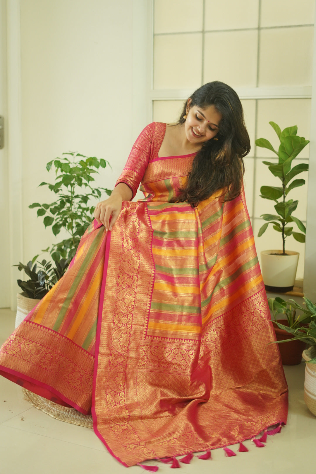 Premium banarasi crepe silk saree