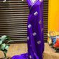 Beautiful semi satin silk saree with pichwai weavings